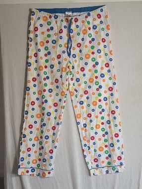 M&M's White Cotton Pajama Pants with Multicolor Candy Dot Print Size XL